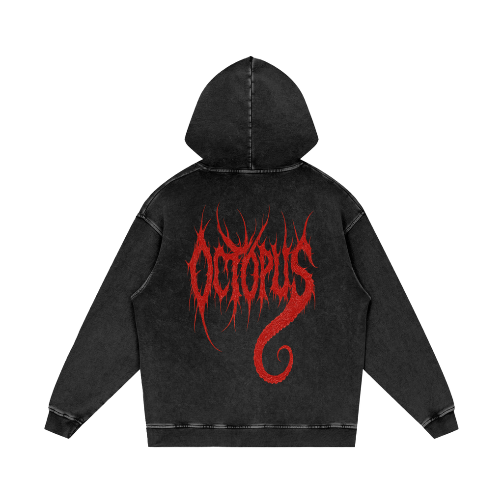 Snow Washed Loose Cotton Hoodie